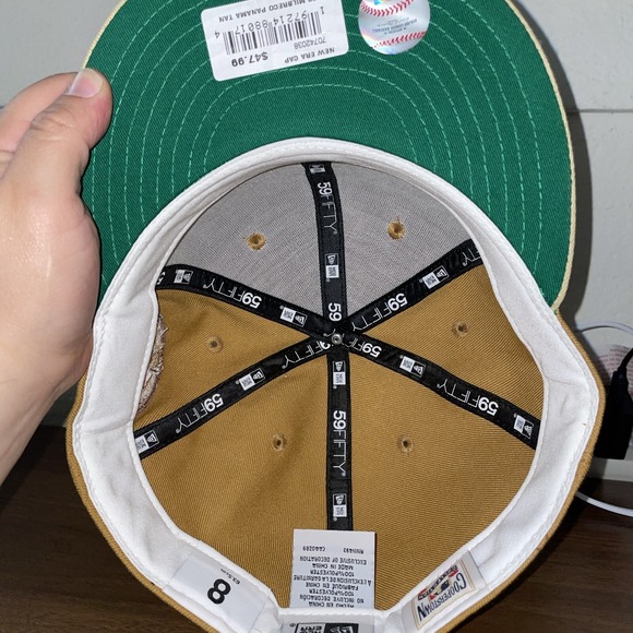 Men's New Era Kahki Milwaukee Brewers 50th Anniversary Side Patch 59FIFTY Fitted - Picture 4 of 4